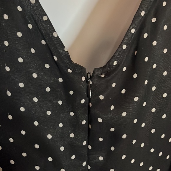 #12 Eliza J Flirty black polka dot asymmetrical hem sleeveless dress - Sz 4 - Picture 7 of 9